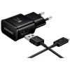 Зарядно, адаптер + кабел Micro USB Samsung Fast Charging, черен