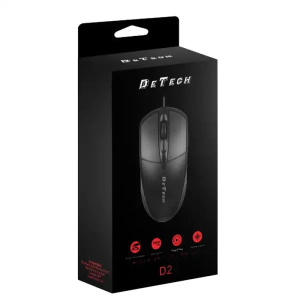 USB мишка DeTech D2, 1000dpi - Image 2