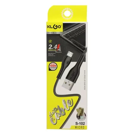 KL-GO Кабел бързо зареждане USB(A) - Micro-USB (M)-(M), 1.0m, НОВ, Черен