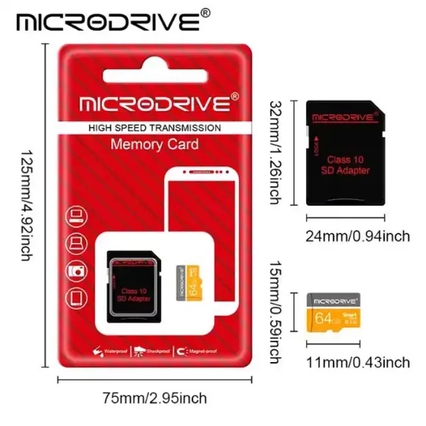 Карта памет MicroDrive 64GB, MicroSD, Class10 - Image 3
