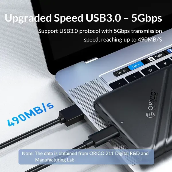HDD/SSD Кутия кутийка Външен Rack Orico кутия за диск Storage 2.5 inch USB3.0 - 25PW1-U3-BK - Image 2