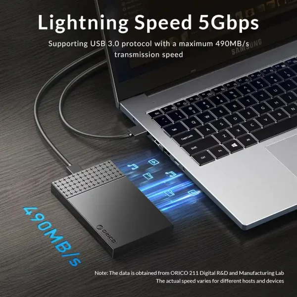 HDD/SSD Кутия кутийка Външен Rack Orico кутия за диск Storage 2.5 inch USB3.0 - 2526U3-V1-BK - Image 5